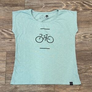 Lufa Lufa Women's Size Medium Small Mint Green Bicycle Print Cotton Tank Top EUC